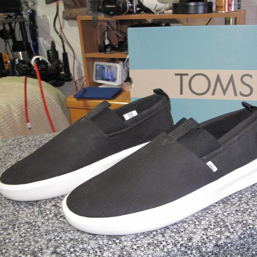 Tom's Men's Alpargata Rover Shoes Black Size 14